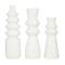 White Stoneware Contemporary Vase, Set of 3" 16",17"
